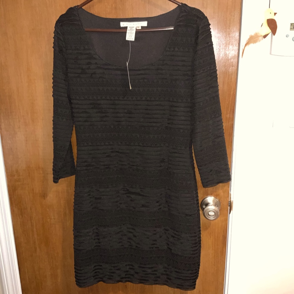 Max Studio stretchy black lace dress